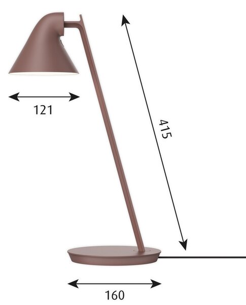 Lampa Stołowa Louis Poulsen, NJP Mini, ściemnialny, pudrowy róż, salon, metal, design