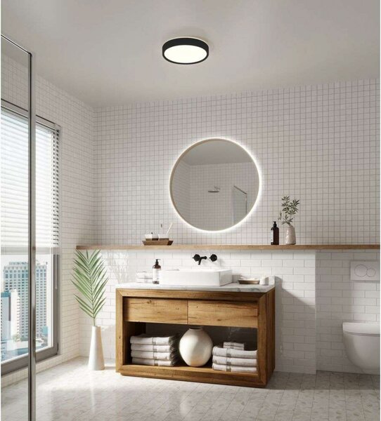 Lampa Sufitowa Nordlux, ściemnialny, czarny, łazienka, aluminium