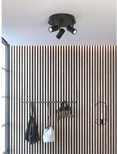 Lampa Sufitowa Herstal, czarny, salon, metal