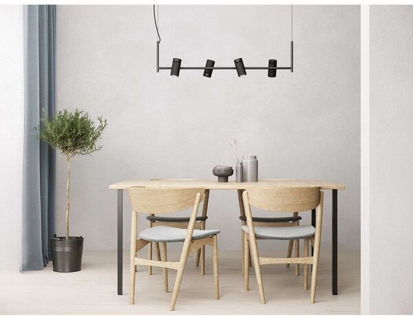 Lampa Wisząca Herstal, ściemnialny, czarny, jadalnia, metal