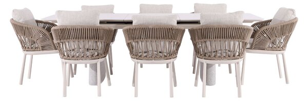 Zestaw ogrodowy Adora: stół rozkładany 180-240x100 i 8 krzeseł