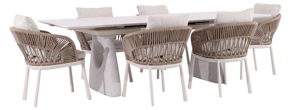 Zestaw ogrodowy Adora: stół rozkładany 180-240x100 i 6 krzeseł