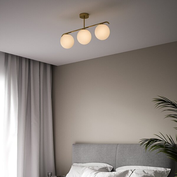Lampa Sufitowa Nordlux, Grant, ściemnialny, złoty | mosiężny, salon, metal