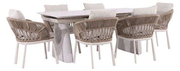 Zestaw ogrodowy Adora: stół rozkładany 180-240x100 i 6 krzeseł