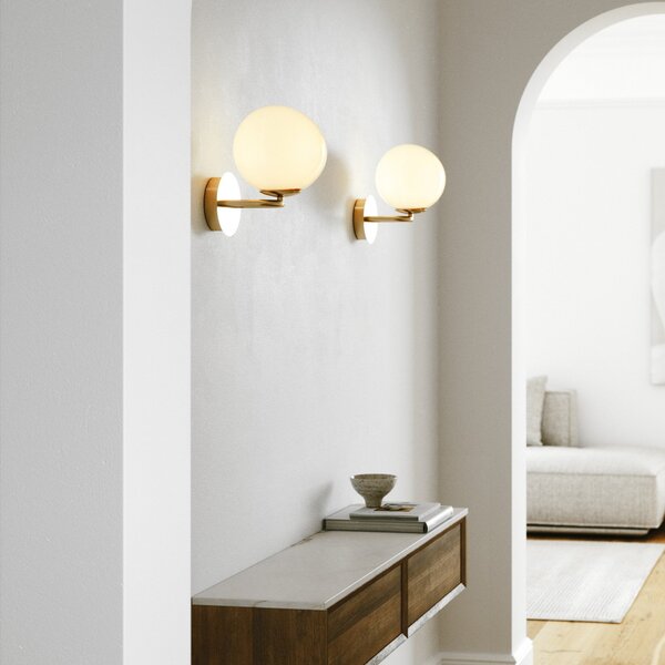 Lampa Ścienna DFTP by Nordlux, Shapes, złoty | mosiężny, salon, szkło, design