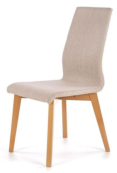 Tapicerowane krzesło drewniane Laris - beż + dąb miodowy
