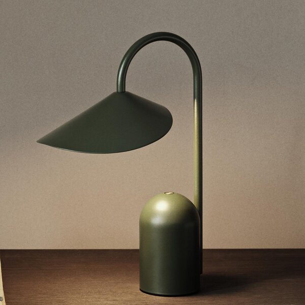 Lampa Stołowa ferm LIVING, Arum, ściemnialny, zielony, taras, metal, design