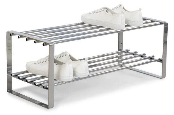 Metalowa szafka na buty w kolorze srebra 70x29x27 cm Rex – Spinder Design