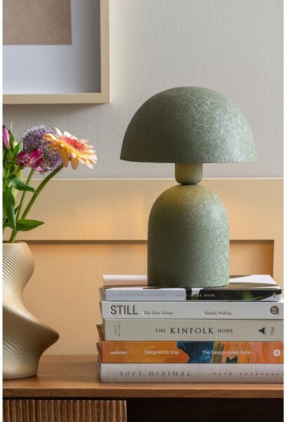 Zielona lampa stołowa z metalowym kloszem (wysokość 30 cm) Boaz – Leitmotiv