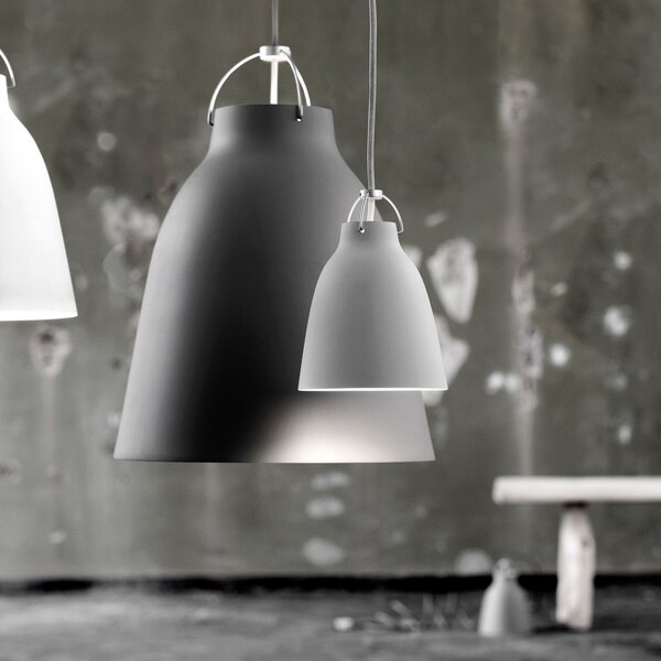 Lampa Wisząca FRITZ HANSEN, Caravaggio P1, ściemnialny, szary, salon, metal, design
