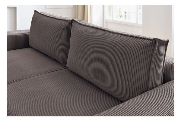 Szarobrązowa sztruksowa rozkładana sofa 245 cm Nihad – Bobochic Paris