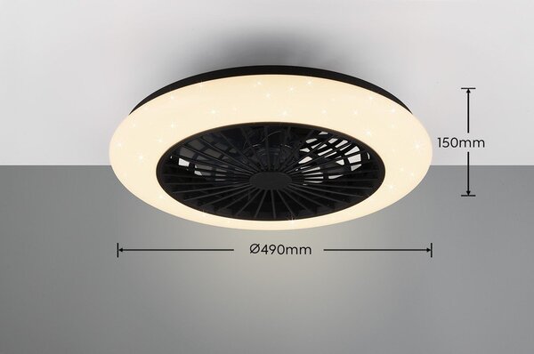 Lampa sufitowa LED w kolorze matowej czerni Stralsund – Reality