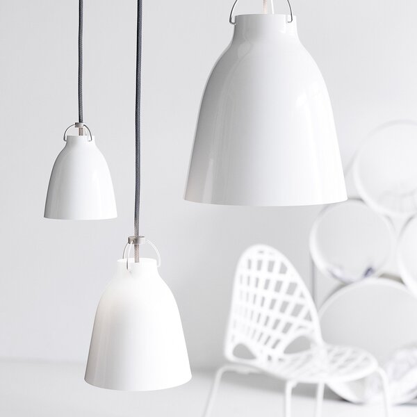Lampa Wisząca FRITZ HANSEN, Caravaggio P2, ściemnialny, biały, salon, metal, design