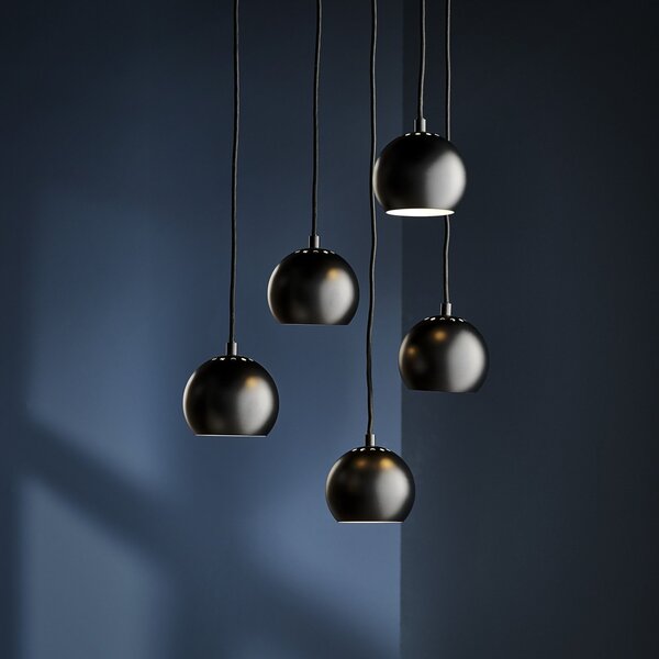 Lampa Wisząca FRANDSEN, Ball, ściemnialny, czarny, salon, metal, design