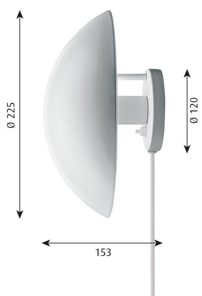 Lampa Ścienna Louis Poulsen, PH Hat, ściemnialny, biały, salon, metal, design