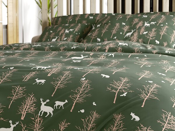 Pościel z mikrofibry OAK DEER ciemnozielony Rozmiar pościeli: 2 szt 70 x 90 cm | 200 x 220 cm