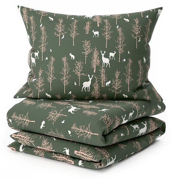 Pościel z mikrofibry OAK DEER ciemnozielony Rozmiar pościeli: 2 szt 70 x 90 cm | 200 x 220 cm