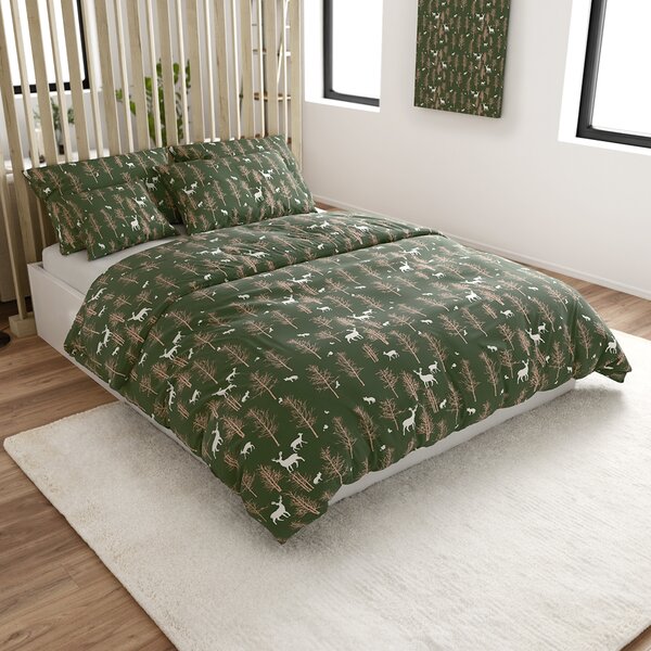 Pościel z mikrofibry OAK DEER ciemnozielony Rozmiar pościeli: 2 szt 70 x 90 cm | 200 x 220 cm