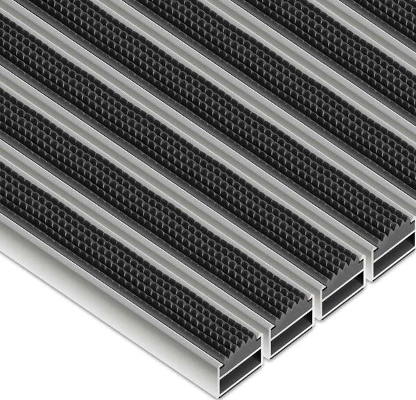 Clean Rubber 50 x 80 cm - wycieraczka aluminiowa 12 mm czarny Brak