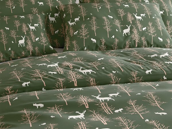 Pościel z mikrofibry OAK DEER ciemnozielony Rozmiar pościeli: 2 szt 70 x 90 cm | 200 x 220 cm