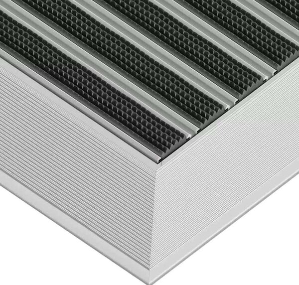 Clean Rubber 50 x 80 cm - wycieraczka aluminiowa 12 mm czarny Profil najazdowy