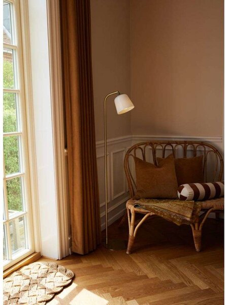 Lampa Podłogowa Halo Design, złoty | mosiężny, salon, metal
