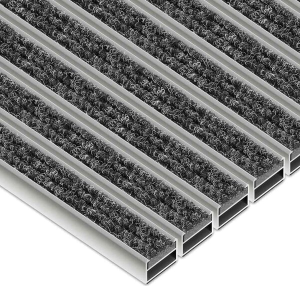 Wycieraczka aluminiowa 40 x 60 cm wkład tekstylny - Clean Ryps 12 mm czarny Brak