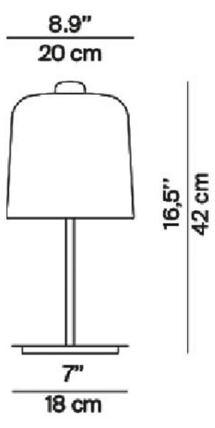 Lampa Stołowa Luceplan, Zile, czerwony, salon, tworzywo sztuczne, design