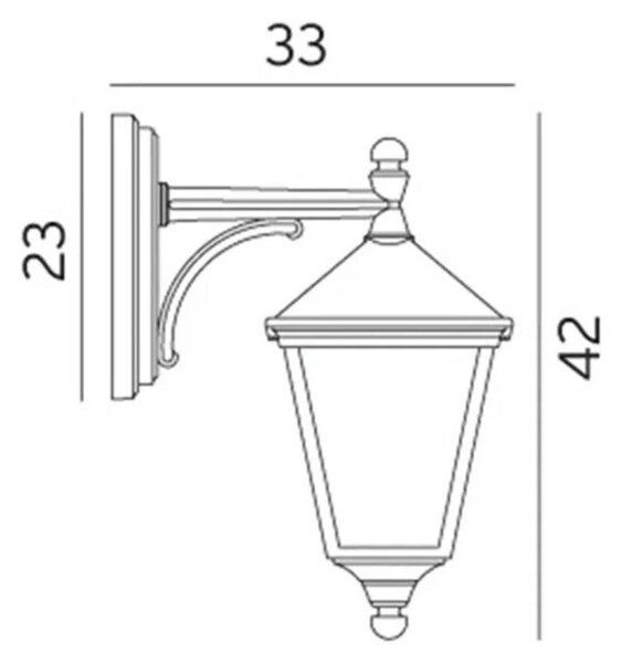 London Down Zewnętrzna Lampa Ścienna Mała Czarna - Norlys