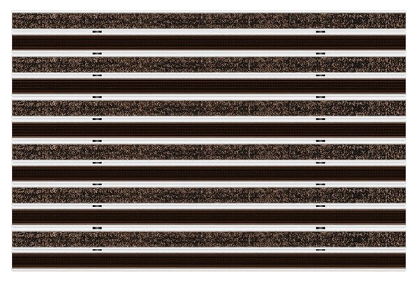 Clean Ryps - Rubber 40 x 60 cm - wycieraczka obiektowa 12 mm brązowy Brak