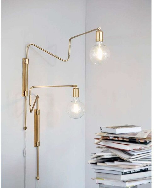 Lampa Ścienna House Doctor, złoty | mosiężny, salon, metal