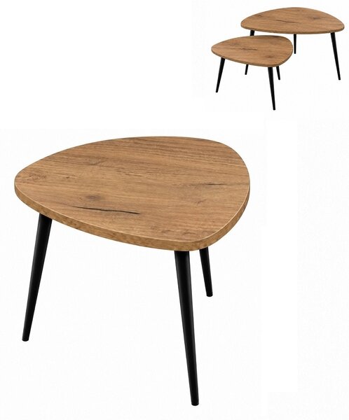 Stolik 50 cm zaokrąglony trójkąt, nogi Metalowe „ Szpilki ” I ArtDHome
