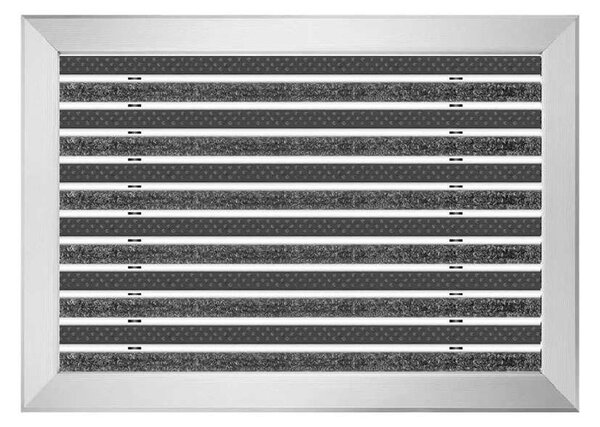 Clean Ryps - Scrub 50 x 80 cm - wycieraczka aluminiowa z profilem najazdowym 12 mm szary