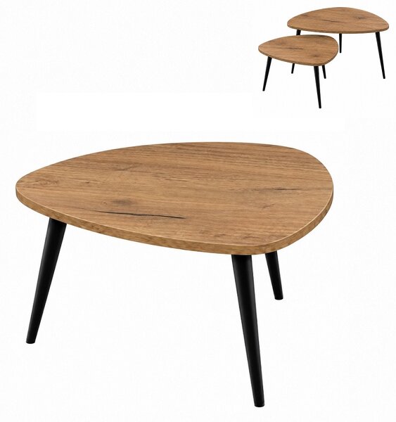 Stolik 80 cm zaokrąglony trójkąt, nogi Metalowe „ Szpilki ” I ArtDHome
