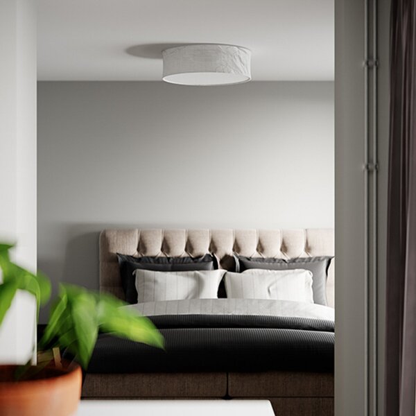 Lampa Sufitowa By Rydéns, Vita, ściemnialny, biały, salon, tkanina | tekstylia