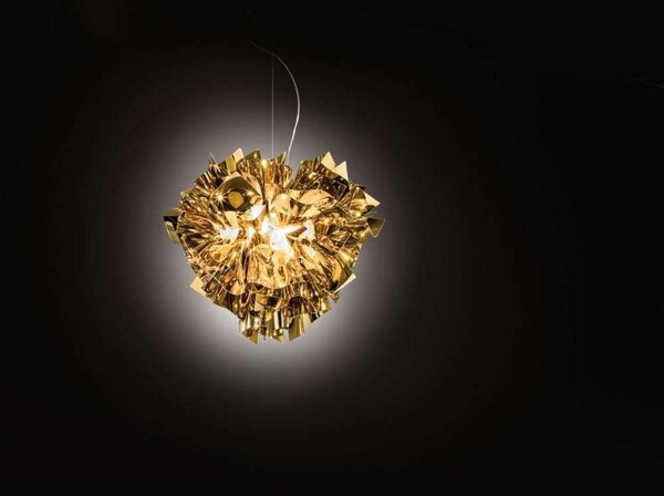 Lampa Wisząca Slamp, złoty | mosiężny, salon, tworzywo sztuczne