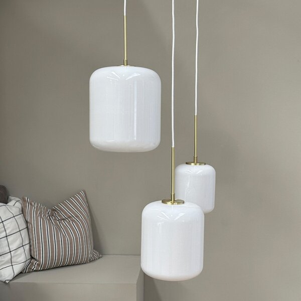 Lampa Wisząca Dyberg Larsen, Silvia, ściemnialny, biały, salon, szkło, design