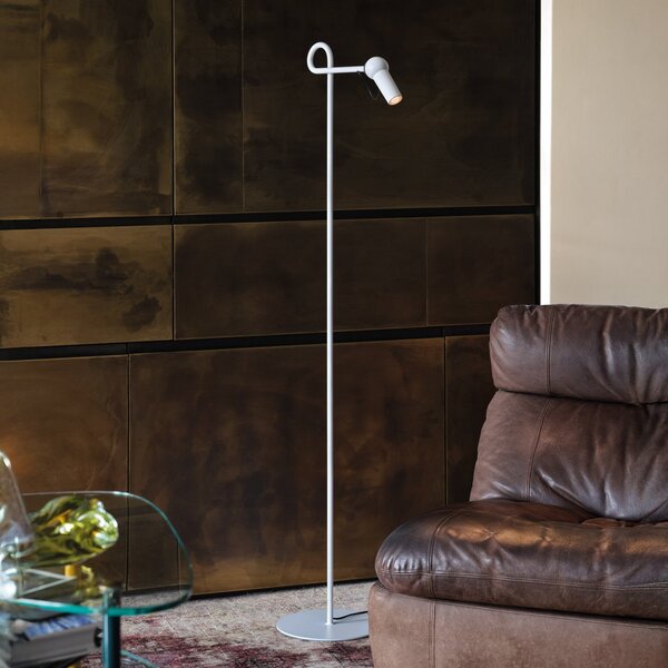 Lampa Podłogowa kdln, Bird, ściemnialny, biały, salon, metal