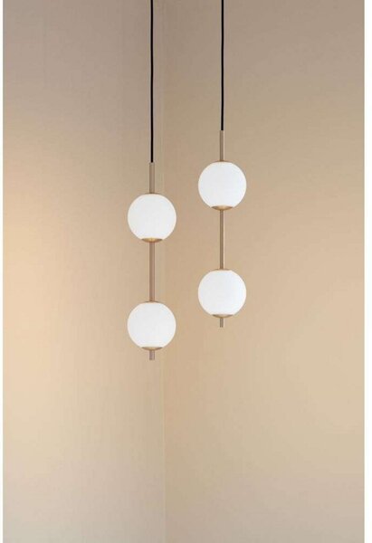 Audrey 2 Lampa Wisząca Brass/White Opal - UMAGE