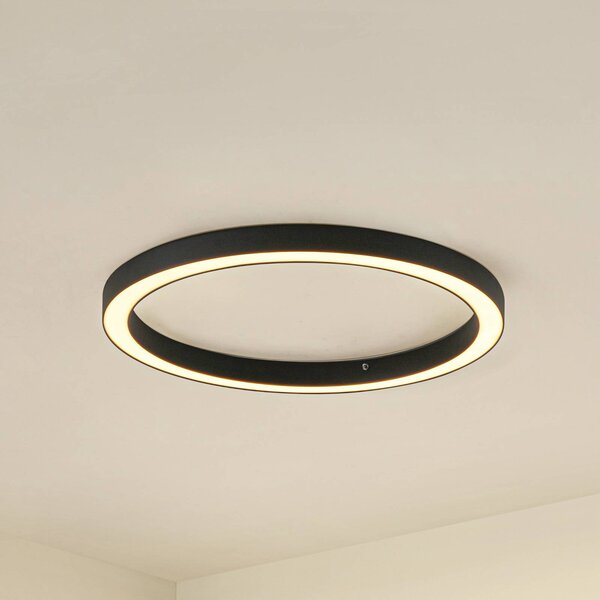 Lampa sufitowa LED Neor Lucande, możliwość ściemniania, czarny, przedpokój, metal, nowoczesny