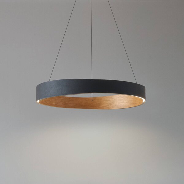 Lampa wisząca Daelor Lucande, możliwość ściemniania, czarny, salon / jadalnia, metal, design