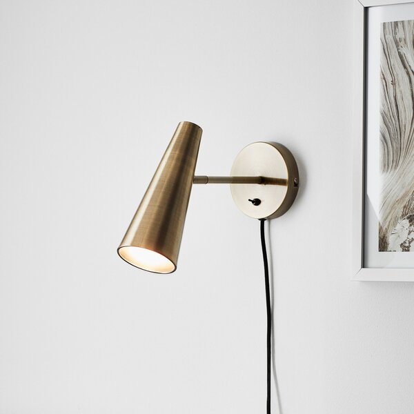 Lampa Ścienna Markslöjd, Peak, złoty | mosiężny, salon, metal