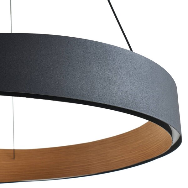 Lampa wisząca Daelor Lucande, możliwość ściemniania, czarny, salon / jadalnia, metal, design