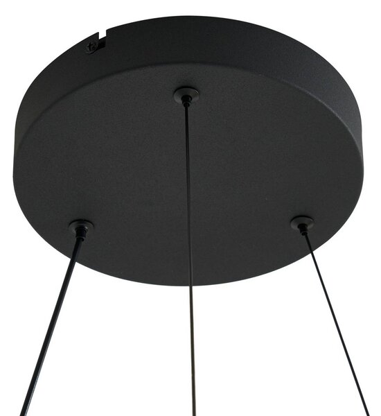 Lampa wisząca Daelor Lucande, możliwość ściemniania, czarny, salon / jadalnia, metal, design