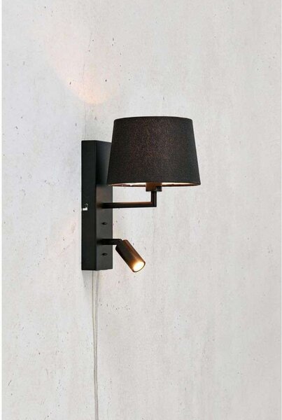 Lampa Ścienna Markslöjd, czarny, sypialnia, metal