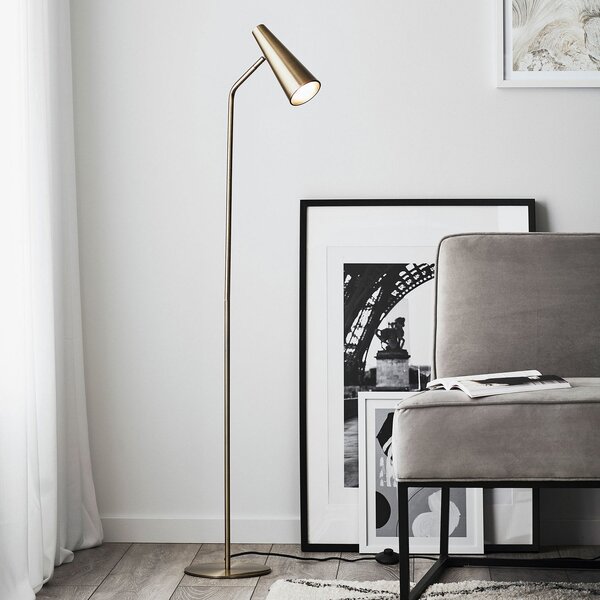 Lampa Podłogowa Markslöjd, Peak, złoty | mosiężny, salon, metal, nowoczesny