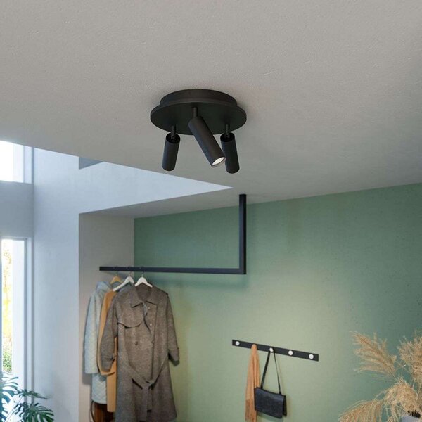 Pipeline 3 Lampa Sufitowa Round Matt Black - Herstal