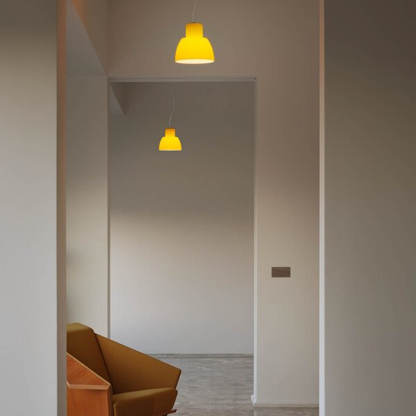 Lampa Wisząca Nemo Lighting, Lorosae, ściemnialny, żółty, salon, szkło