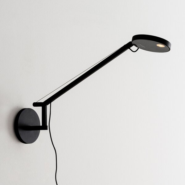 Lampa Ścienna Artemide, Demetra Micro, ściemnialny, czarny, gabinet | pracownia, metal, design