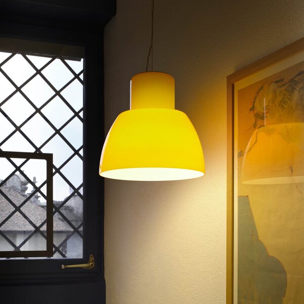 Lampa Wisząca Nemo Lighting, Lorosae, ściemnialny, żółty, salon, szkło
